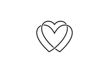 heart simple line art style logo