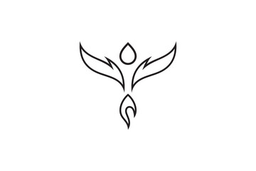 phoenix bird abstract line style logo