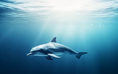 A dolphin background with copy space for text. generative ai - obrazy, fototapety, plakaty