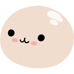 Cute Mochi cartoon. Japanese rice dessert