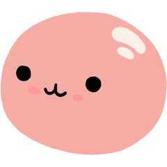 Cute Mochi cartoon. Japanese rice dessert