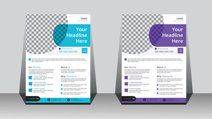 Corporate business A4 flyer template design for a digital marketing company. Annual report geometric proposal poster and brochure cover.