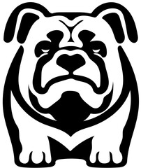 Mascot logo of a bulldog in black and white, vector illustration of a pet dog