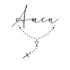 White background, amen in very fine and delicate writing, and a rosary.
Fashion Design, Vectors for t-shirts and endless applications. - obrazy, fototapety, plakaty