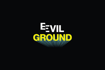 Evil Ground typography t shirt design virbant color dark background, evil illustration, t shirt design, illustration modern
