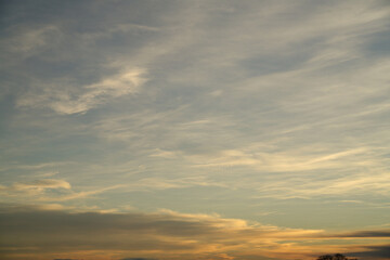 Evening sky - clear with small clouds