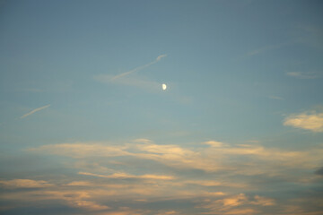 Evening sky - clear with small clouds