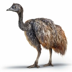 Emu isolated on white background (Generative AI)