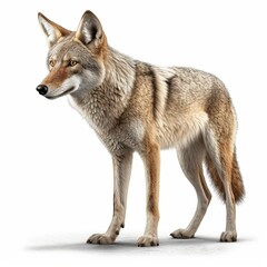 Coyote isolated on white background (Generative AI)
