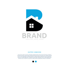 Free vector vector logo illustration letter B home Blue color style
