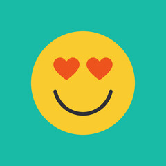 In Love Emoji . smiley face Gentle emoticon isolated on background.