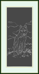 Siberian husky  chalk sketch style vector editable eps 10 