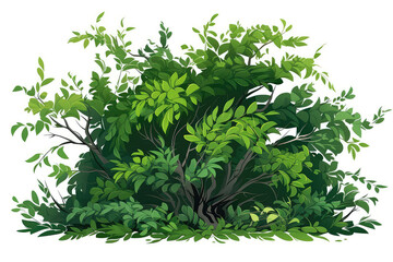 Obraz premium Beautiful Bush On White Background. Generative AI