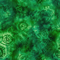 Seamless Background Green Tiedye Background. Generative AI