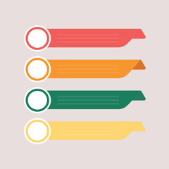 modern material style buttons. Different gradient colors. Modern vector illustration flat style.