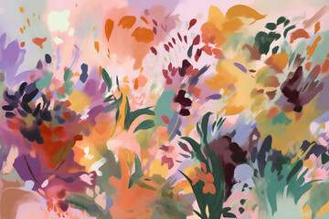 Surreal Spring Abstract Fresh Flower Garden Generative AI
