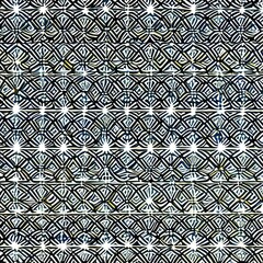 A repeating pattern of stars and circles in shades of silver and gold3, Generative AI