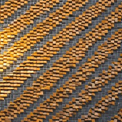 A gradient of orange and yellow triangles arranged in a mosaic pattern4, Generative AI