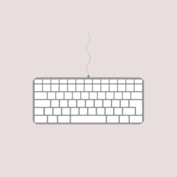 recommend clip art: Computer Keyboard isolated on white background. Computer Keyboard, PC Keypad. Can be used for many purposes. Trendy and modern vector illustration.