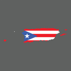 Puerto Rico vector illustration Territory map and flag design
