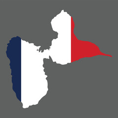 Guadeloupe Departments of France vector illustration flag and map logo design concept detailed
