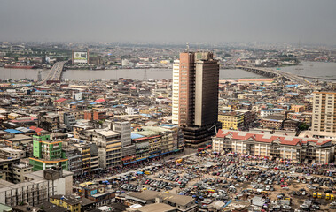 Skyline od Lagos Island, Lagos Nigeria