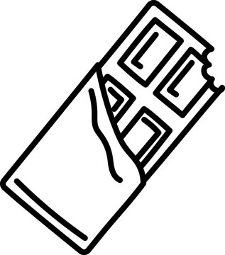black and white chocolate bar partially eaten clip art preview