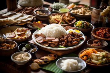 Filipino cuisine food flavors traditional asian national, Generative Ai