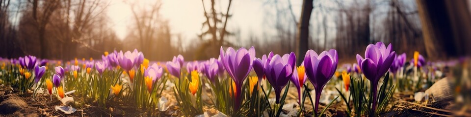 illustration,colorful tulips website header, generative ai