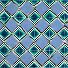 A grid of squares in shades of green and blue, with a central diamond shape in white5, Generative AI