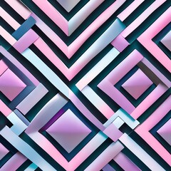 An abstract pattern of interlocking diamonds in shades of pink and blue1, Generative AI