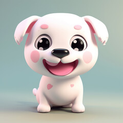 Cute funny cartoon dog with funny expression. cartoon character smile face dog, Generative AI