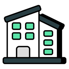 Modern design icon of commercial building