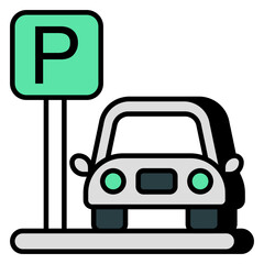 Premium download icon of car parking