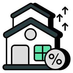 Editable design icon of home discount