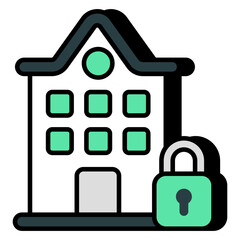 Modern design icon of commercial building