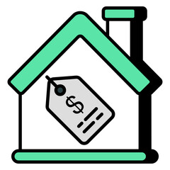 Modern design icon of home price