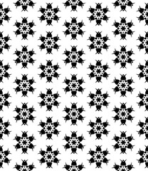 Black and white seamless abstract pattern. Background and backdrop. Grayscale ornamental design. Mosaic ornaments. Vector graphic illustration. EPS10.