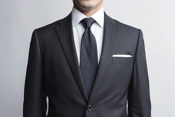 A businessman in a suit on a white background is isolated.