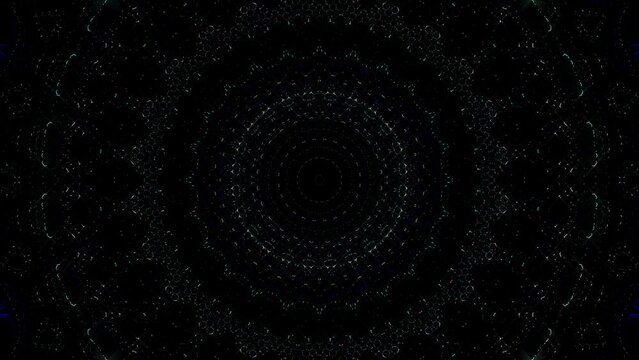 Abstract background moving stripes and flashing with shining light dots. Animation with circles	
