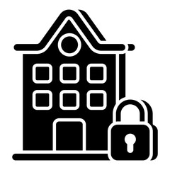 Editable design icon of locked home