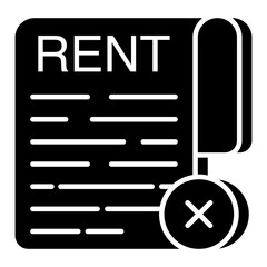 Modern design icon of no rent paper