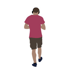 Vector image of a running young man. Silhouette of a man in a sports uniform