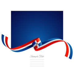 Dominican Republic flag vector. World flags and ribbons. Dominican flag ribbon on abstract color background - obrazy, fototapety, plakaty