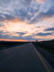sunset on the highway