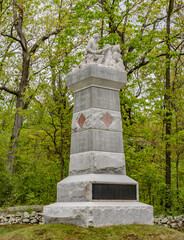 Fototapeta na wymiar The 17th Maine Infantry Monument in the Wheatfield, Gettysburg Pennsylvania USA