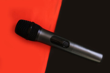 Microphone on a colored background