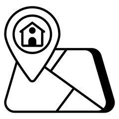 Editable design icon of home location