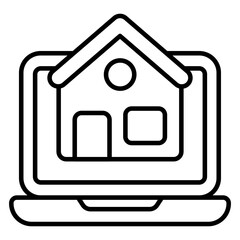 Conceptual linear design icon of online property