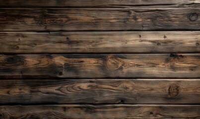 Obraz na płótnie Canvas a close up of a wooden wall made of planks. generative ai